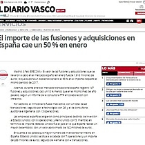 El importe de las fusiones y adquisiciones en Espaa cae un 50 % en enero